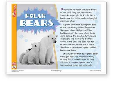 Raz-Plus Polar Bears Close Reading Pack and Passages
