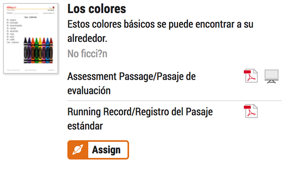 Digitally Assign Spanish Benchmark Passages in Raz-Plus