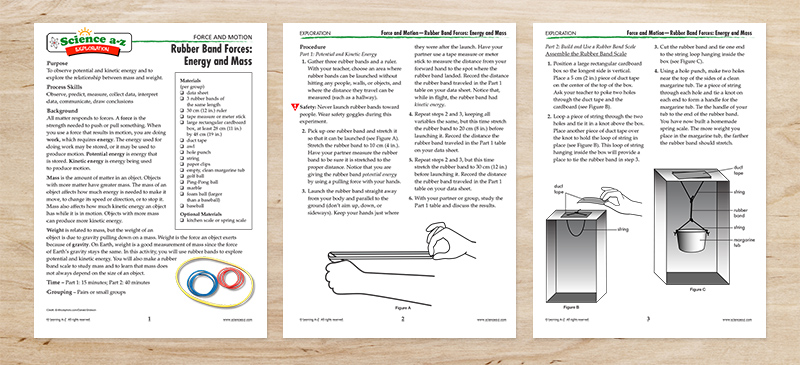 Rubber Band Forces: Energy and Mass