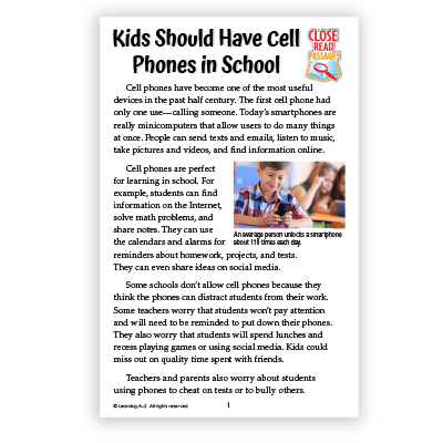 Kids Should Have Cell Phones in School