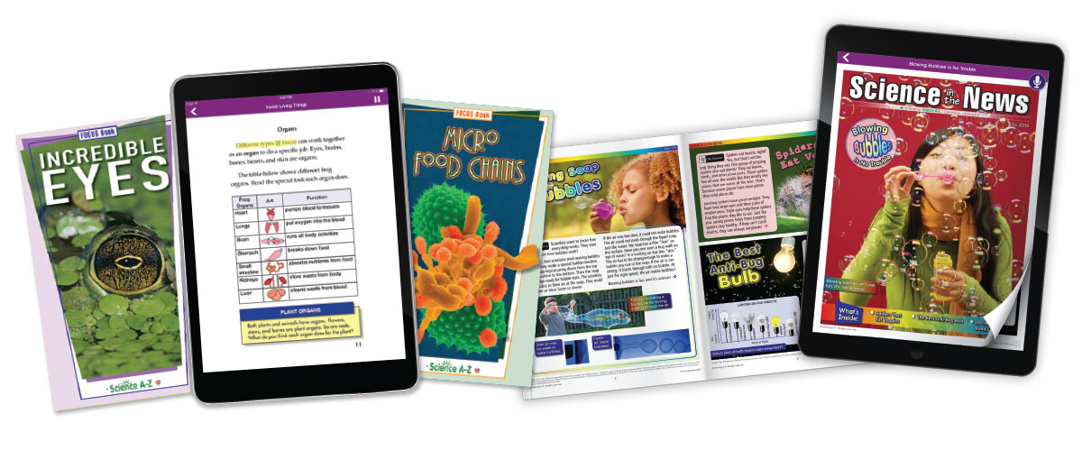 Science A-Z leveled reading resources