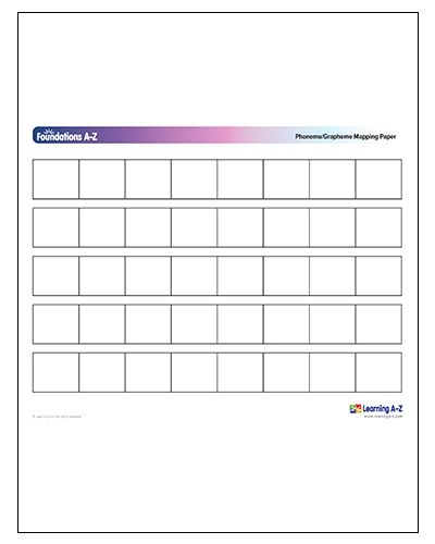 Grade K-5 Phoneme/Grapheme Mapping Paper