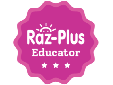 Raz-Plus Samples on Computer, Laptop, Tablet, Phone with Berry Blob and Stars Behind
