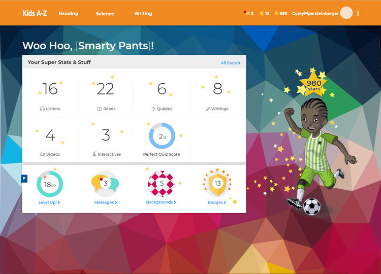 intermediate student portal Kids A-Z