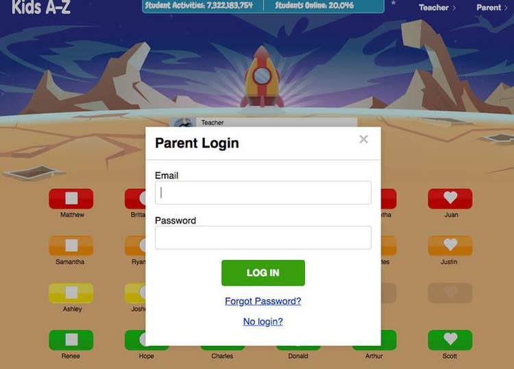 kids a-z parent portal