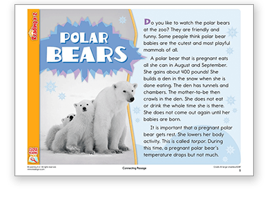 Raz-Plus Polar Bears Close Reading Pack and Passages