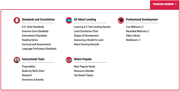 Reading A-Z Teacher Corner Refresh