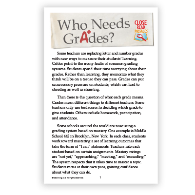 Who Needs Grades?