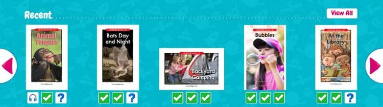 recent student reading activity
