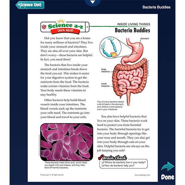 Science A-Z Quick Reads resource