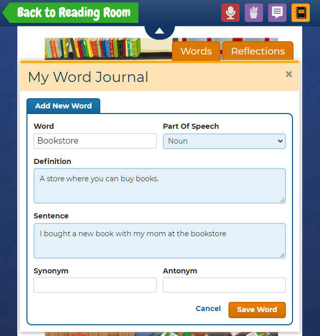 Word Work, Word Journal