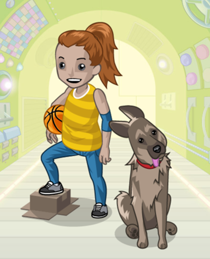 girl avatar with dog