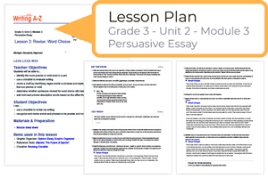 Grade 3 Unit 2 Module 3 Persuasive Essay Lesson Plan