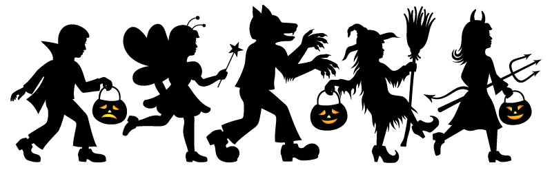 Characters Walking in Halloween Costumes