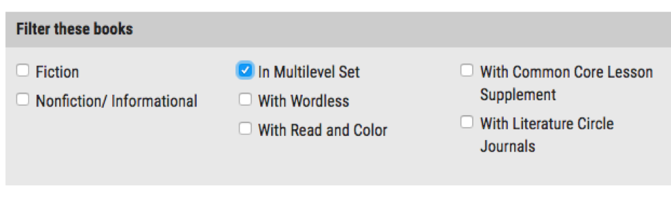 Filter Multilevel Books