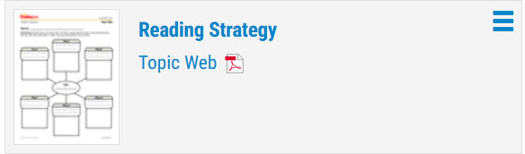 Graphic Organizer Reading Strategy Topic Web