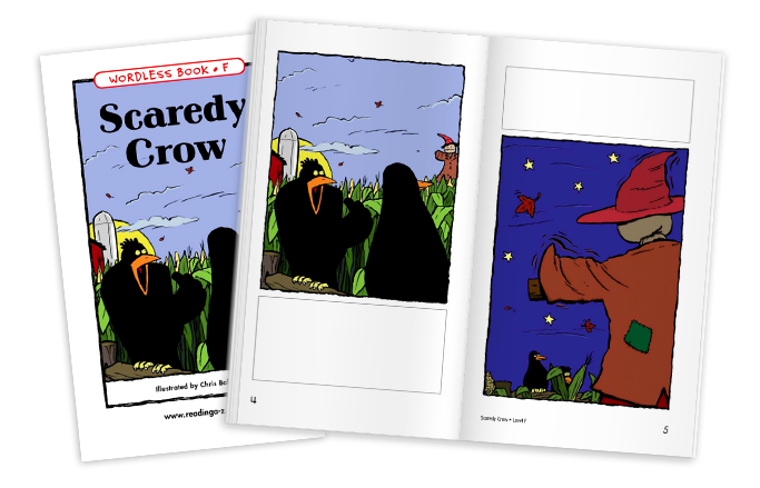 Scaredy Crow Writing A-Z Wordless book